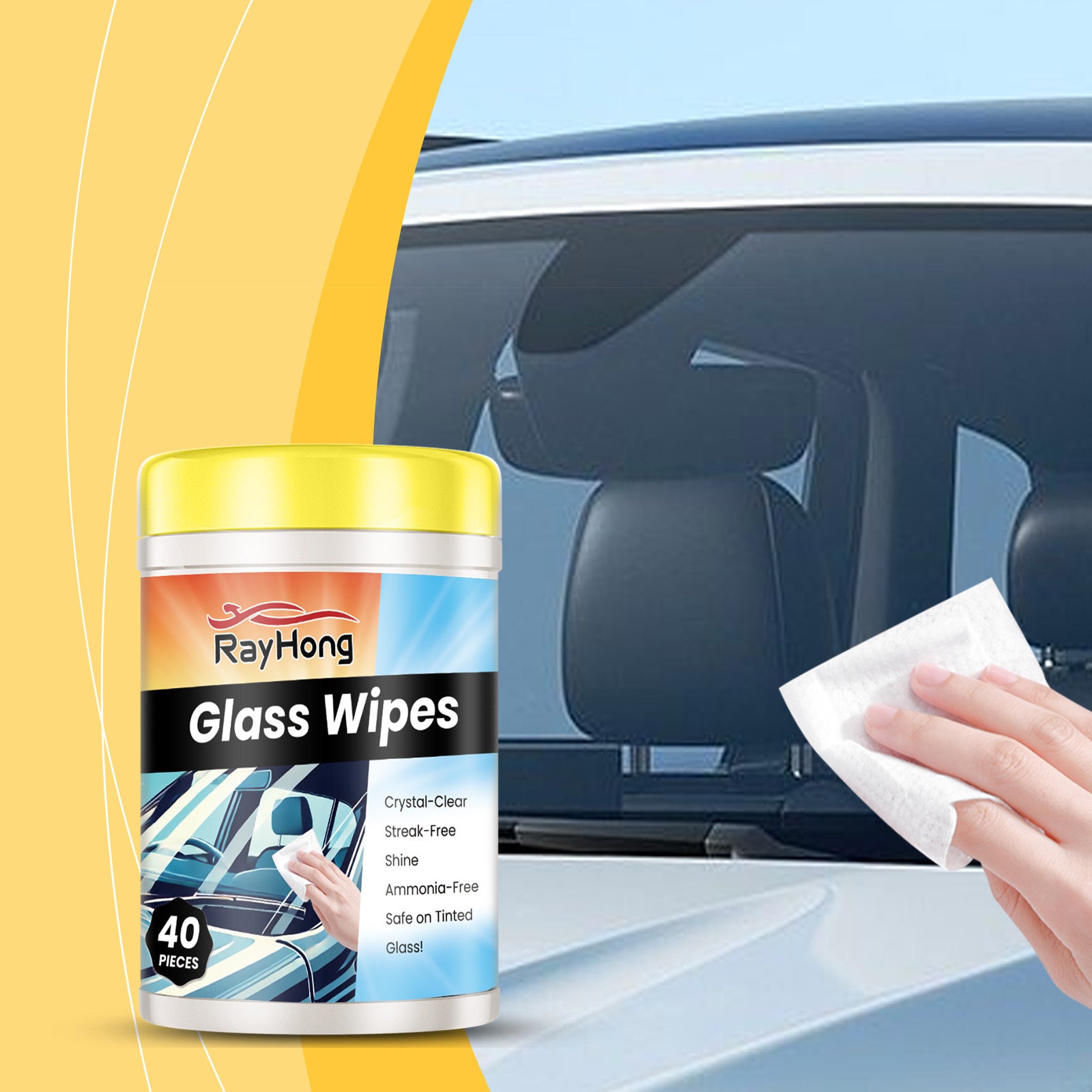 40 Pieces Car Glass Cleaning Wipes