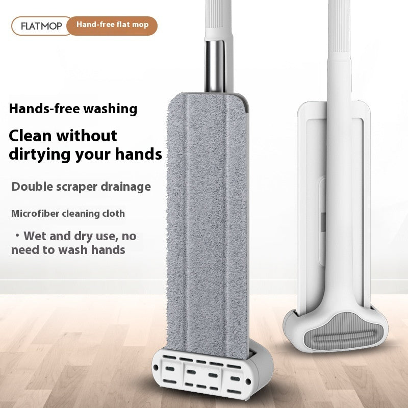 Hand Wash-Free Flat Mop With Cloth